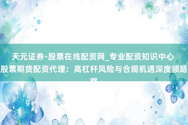 天元证券-股票在线配资网_专业配资知识中心 股票期货配资代理：高杠杆风险与合规机遇深度领路
