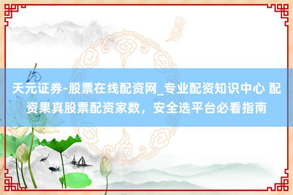 天元证券-股票在线配资网_专业配资知识中心 配资果真股票配资家数，安全选平台必看指南