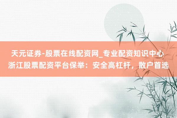 天元证券-股票在线配资网_专业配资知识中心 浙江股票配资平台保举：安全高杠杆，散户首选