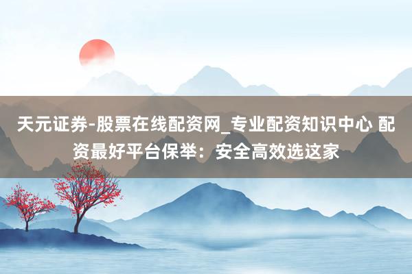 天元证券-股票在线配资网_专业配资知识中心 配资最好平台保举：安全高效选这家