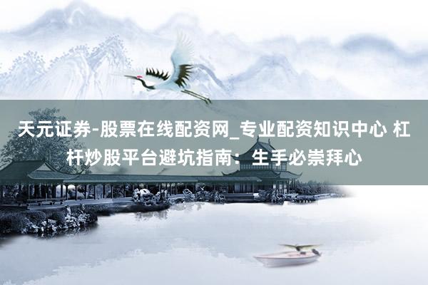 天元证券-股票在线配资网_专业配资知识中心 杠杆炒股平台避坑指南：生手必崇拜心