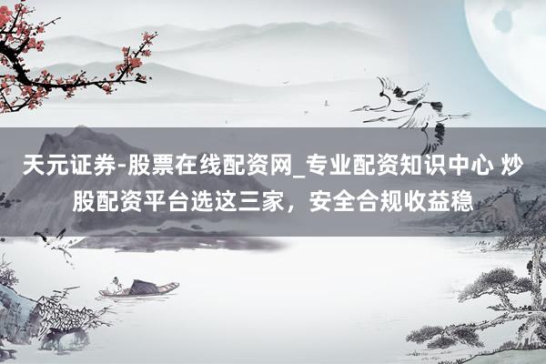 天元证券-股票在线配资网_专业配资知识中心 炒股配资平台选这三家，安全合规收益稳