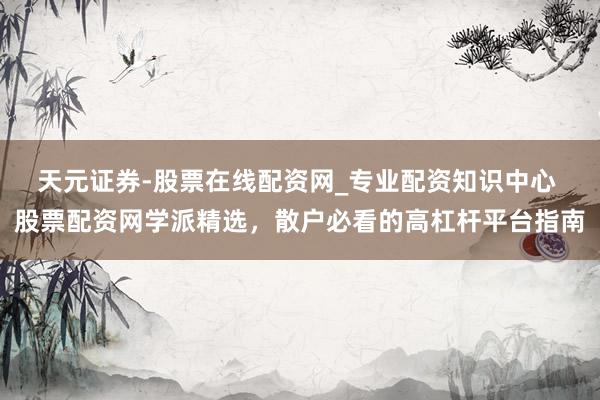 天元证券-股票在线配资网_专业配资知识中心 股票配资网学派精选，散户必看的高杠杆平台指南