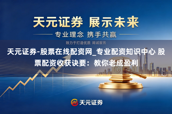 天元证券-股票在线配资网_专业配资知识中心 股票配资收获诀要：教你老成盈利