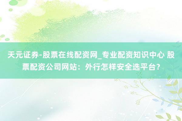 天元证券-股票在线配资网_专业配资知识中心 股票配资公司网站：外行怎样安全选平台？