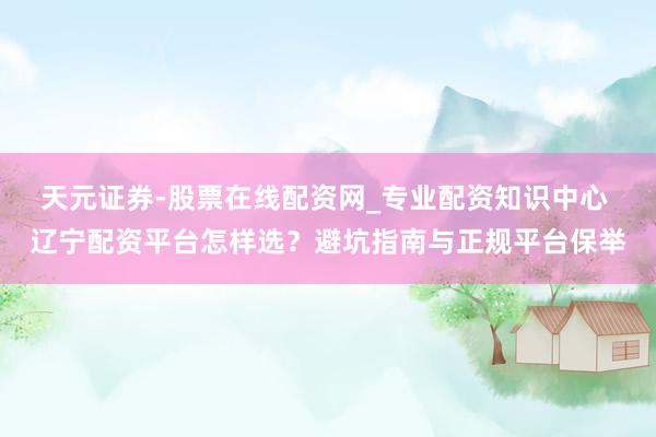 天元证券-股票在线配资网_专业配资知识中心 辽宁配资平台怎样选？避坑指南与正规平台保举