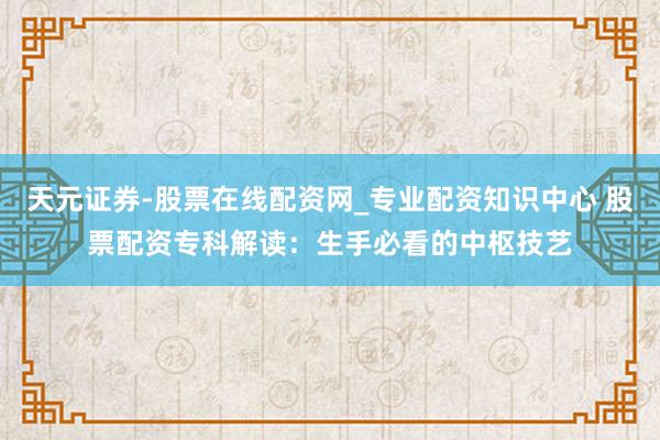 天元证券-股票在线配资网_专业配资知识中心 股票配资专科解读：生手必看的中枢技艺