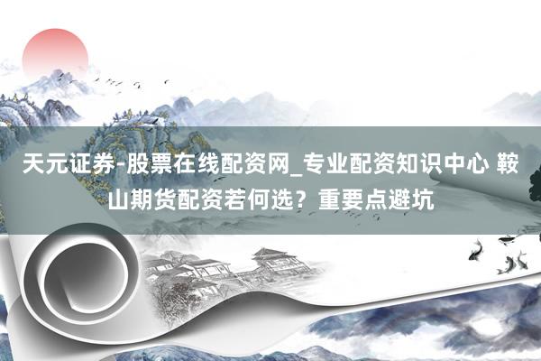 天元证券-股票在线配资网_专业配资知识中心 鞍山期货配资若何选？重要点避坑
