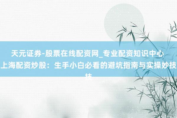 天元证券-股票在线配资网_专业配资知识中心 上海配资炒股：生手小白必看的避坑指南与实操妙技
