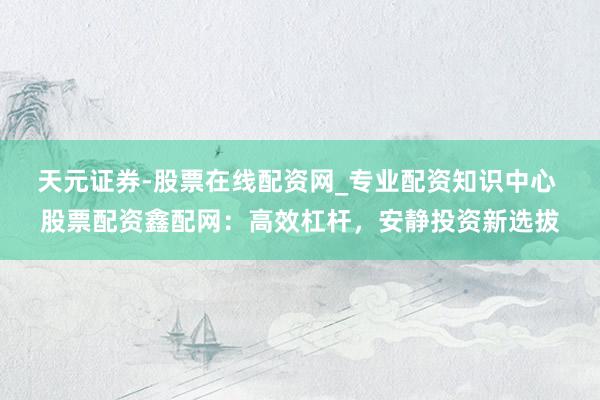 天元证券-股票在线配资网_专业配资知识中心 股票配资鑫配网：高效杠杆，安静投资新选拔
