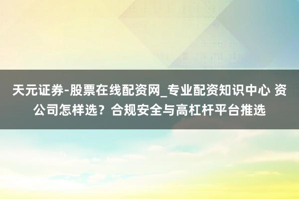 天元证券-股票在线配资网_专业配资知识中心 资公司怎样选？合规安全与高杠杆平台推选