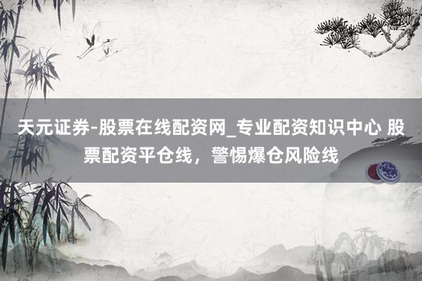 天元证券-股票在线配资网_专业配资知识中心 股票配资平仓线，警惕爆仓风险线