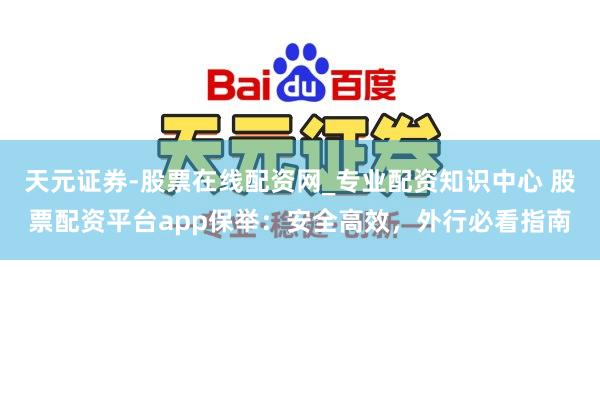 天元证券-股票在线配资网_专业配资知识中心 股票配资平台app保举：安全高效，外行必看指南