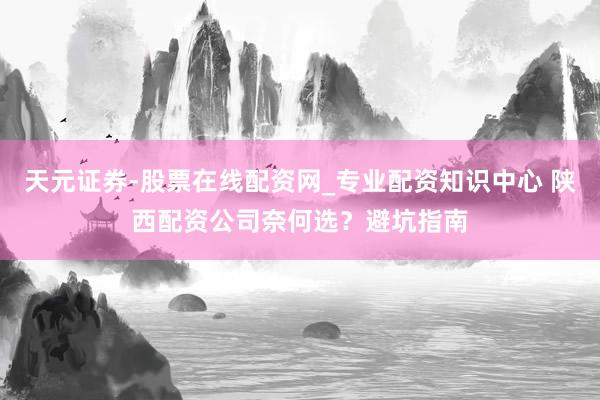 天元证券-股票在线配资网_专业配资知识中心 陕西配资公司奈何选？避坑指南