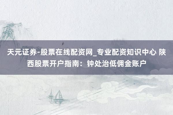 天元证券-股票在线配资网_专业配资知识中心 陕西股票开户指南：钟处治低佣金账户