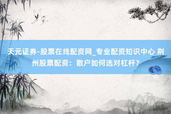 天元证券-股票在线配资网_专业配资知识中心 荆州股票配资：散户如何选对杠杆？
