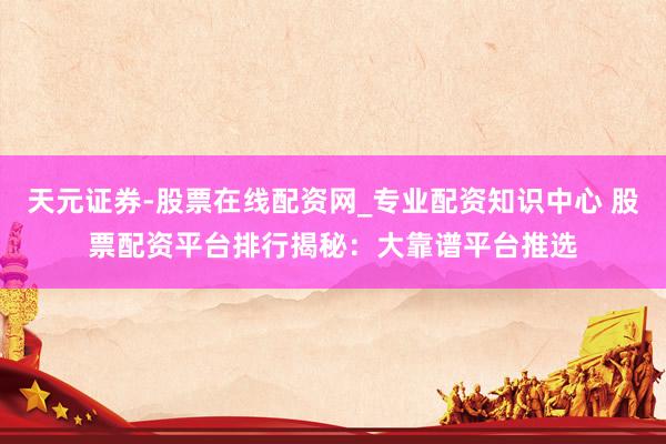 天元证券-股票在线配资网_专业配资知识中心 股票配资平台排行揭秘：大靠谱平台推选