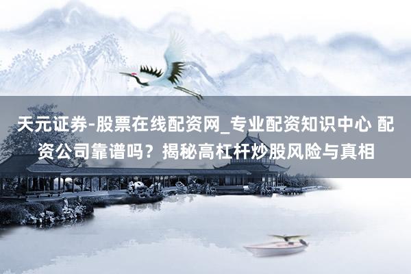 天元证券-股票在线配资网_专业配资知识中心 配资公司靠谱吗？揭秘高杠杆炒股风险与真相