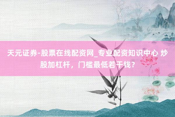 天元证券-股票在线配资网_专业配资知识中心 炒股加杠杆，门槛最低若干钱？
