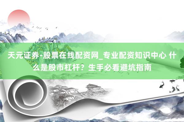 天元证券-股票在线配资网_专业配资知识中心 什么是股市杠杆？生手必看避坑指南