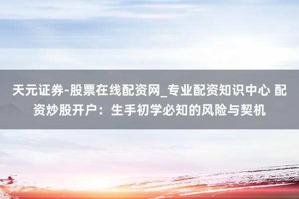 天元证券-股票在线配资网_专业配资知识中心 配资炒股开户：生手初学必知的风险与契机
