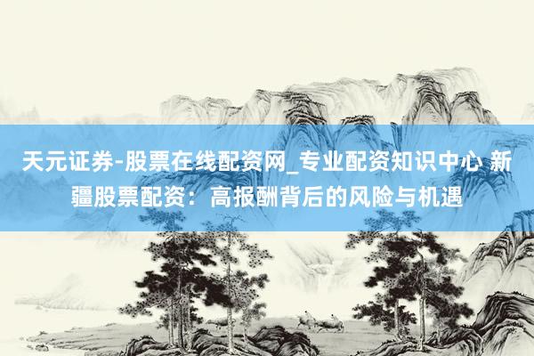 天元证券-股票在线配资网_专业配资知识中心 新疆股票配资：高报酬背后的风险与机遇
