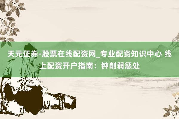 天元证券-股票在线配资网_专业配资知识中心 线上配资开户指南：钟削弱惩处