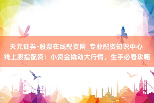 天元证券-股票在线配资网_专业配资知识中心 线上股指配资:小资金撬动大行情,生手必看攻略