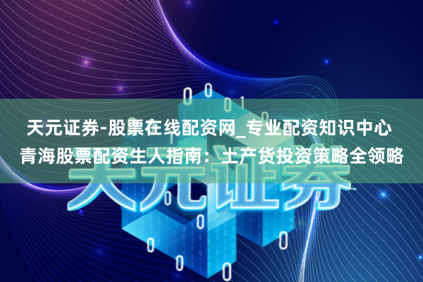 天元证券-股票在线配资网_专业配资知识中心 青海股票配资生人指南：土产货投资策略全领略