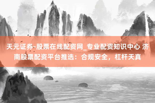 天元证券-股票在线配资网_专业配资知识中心 济南股票配资平台推选：合规安全，杠杆天真