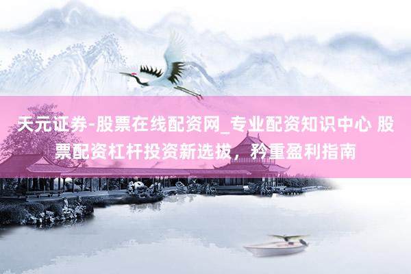 天元证券-股票在线配资网_专业配资知识中心 股票配资杠杆投资新选拔,矜重盈利指南