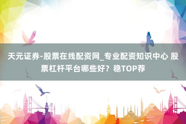 天元证券-股票在线配资网_专业配资知识中心 股票杠杆平台哪些好？稳TOP荐