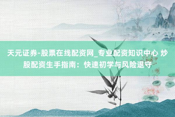 天元证券-股票在线配资网_专业配资知识中心 炒股配资生手指南：快速初学与风险退守