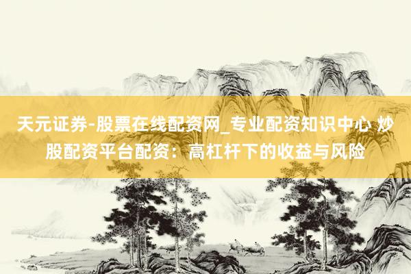天元证券-股票在线配资网_专业配资知识中心 炒股配资平台配资：高杠杆下的收益与风险